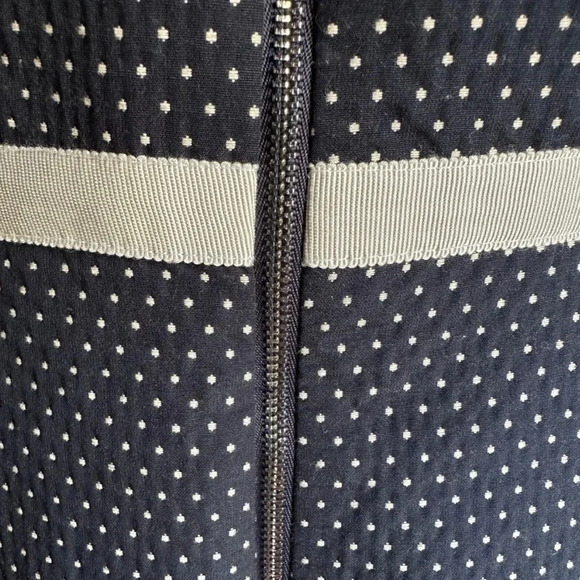 David Meister Navy Blue Polkadot Cocktail Dress A Line Women’s Size 10 Preppy - Picture 5 of 12
